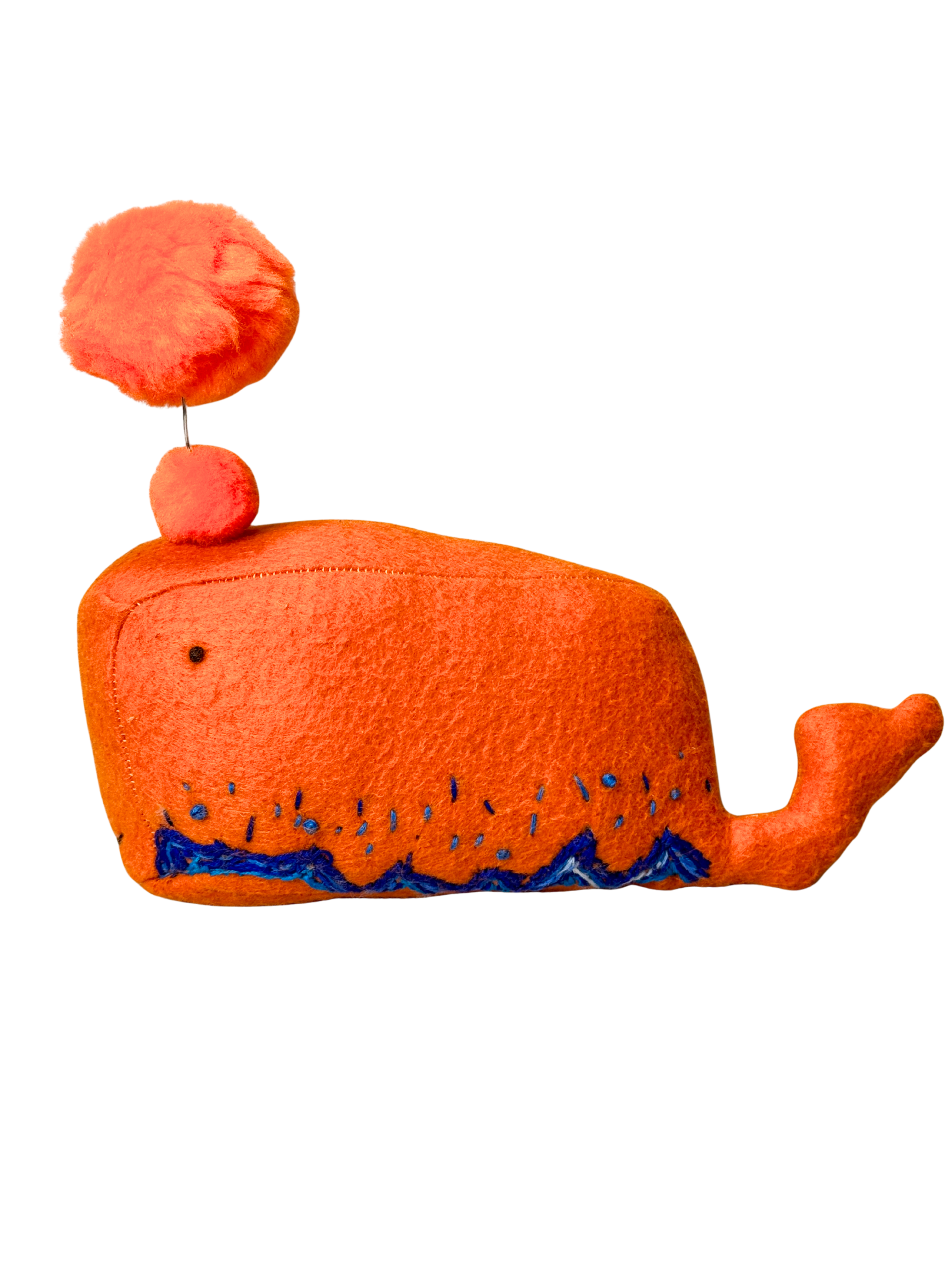 Bernard The Orange Whale- One of a Kind - Soft Art Plush - Cubicle Cutie
