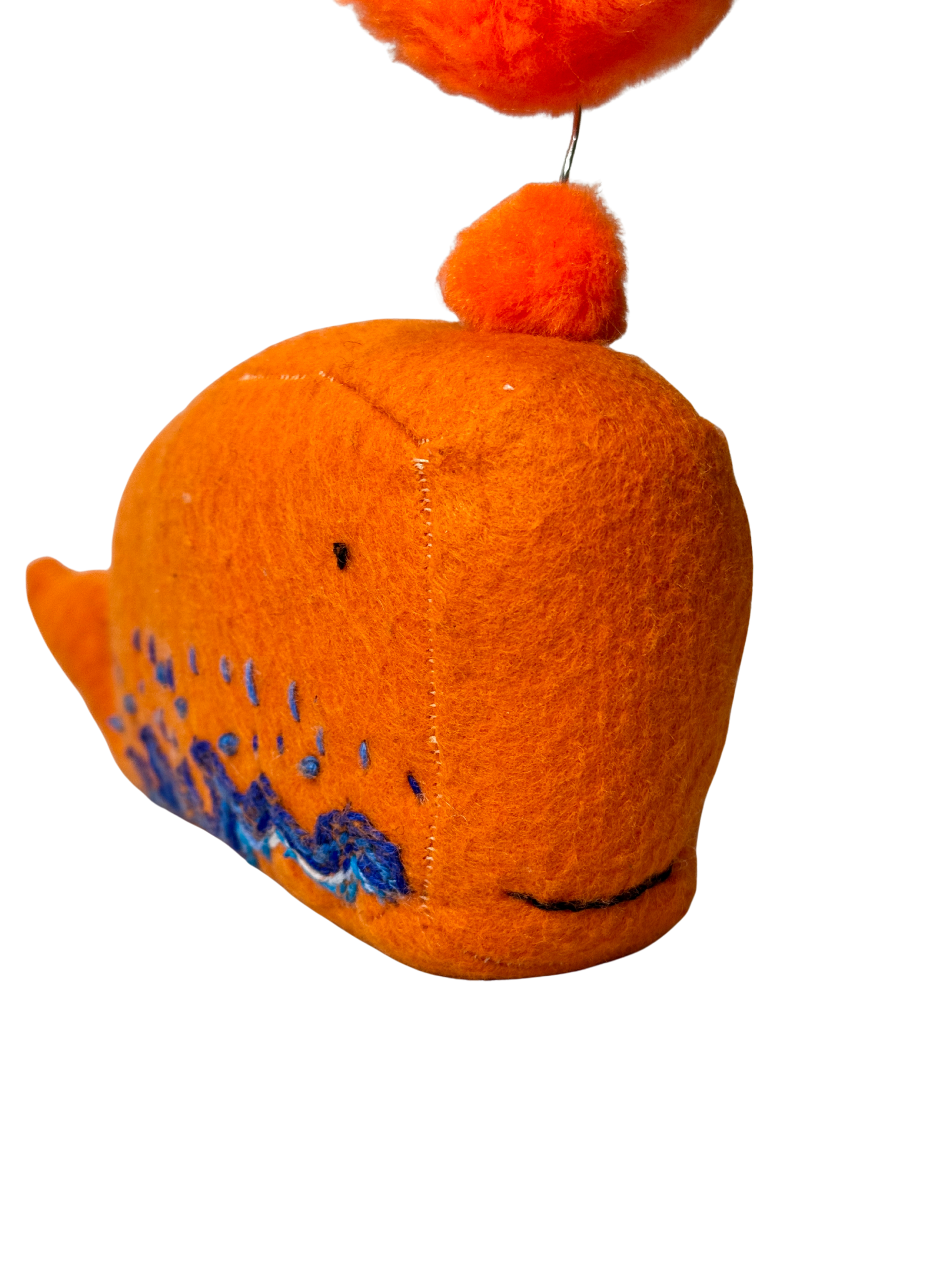 Bernard The Orange Whale- One of a Kind - Soft Art Plush - Cubicle Cutie