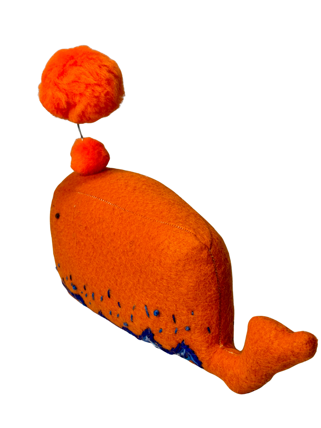 Bernard The Orange Whale- One of a Kind - Soft Art Plush - Cubicle Cutie