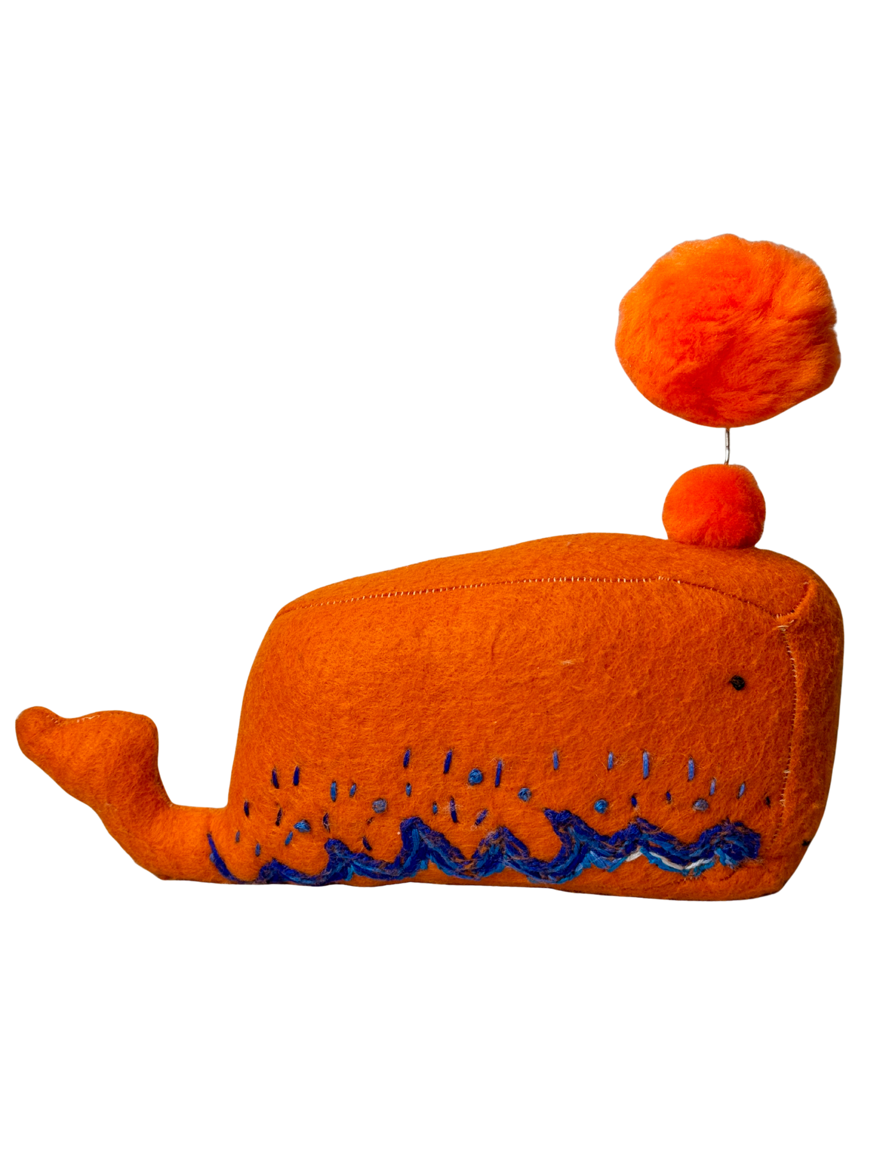 Bernard The Orange Whale- One of a Kind - Soft Art Plush - Cubicle Cutie