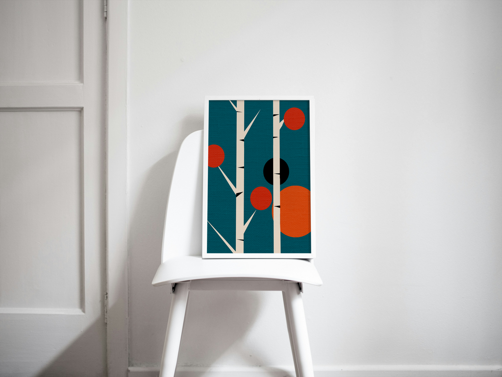 Modern MCM Birch Trees - Matte Canvas, Stretched, 1.25"