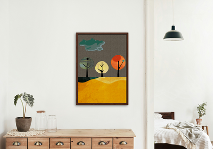 Three Trees Modern Landscape - Matte Canvas, Stretched, 1.25"
