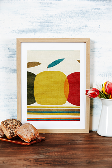 Midwest Modern Icon Pop Apple Print - Matte Canvas, Stretched, 1.25"