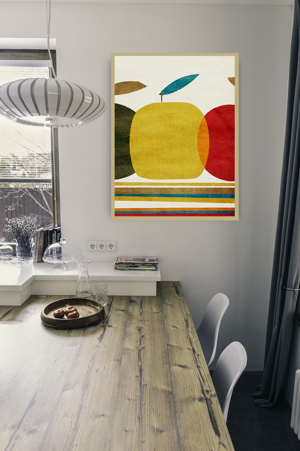 Midwest Modern Icon Pop Apple Print - Matte Canvas, Stretched, 1.25"