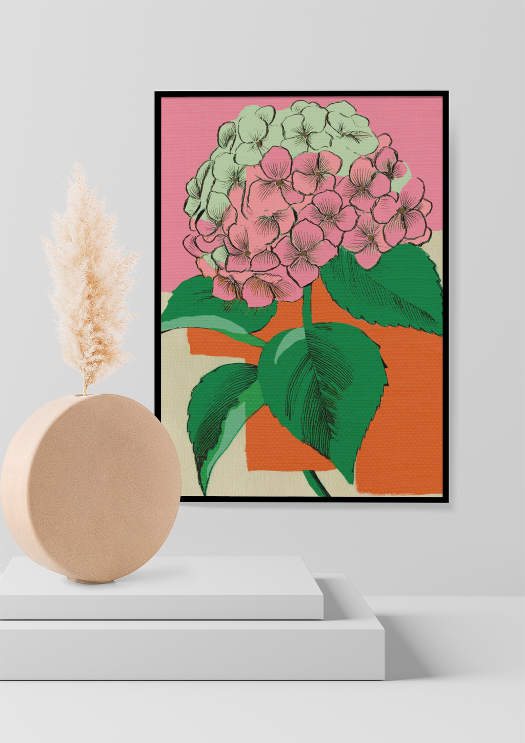 Modern Abstract Hydrangea Love - Matte Canvas, Stretched, 1.25"