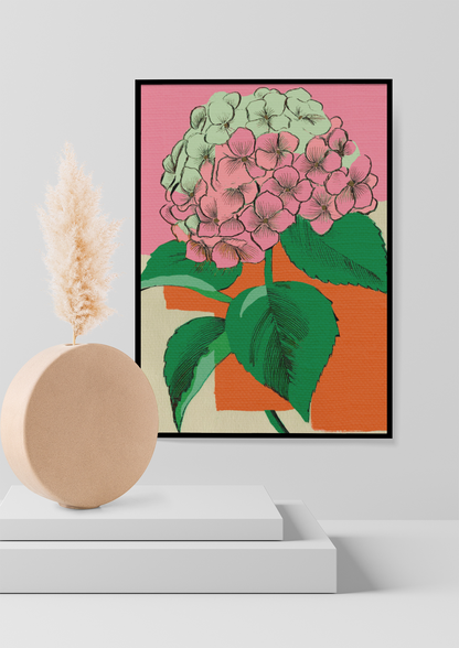 Modern Abstract Hydrangea Love - Matte Canvas, Stretched, 1.25"