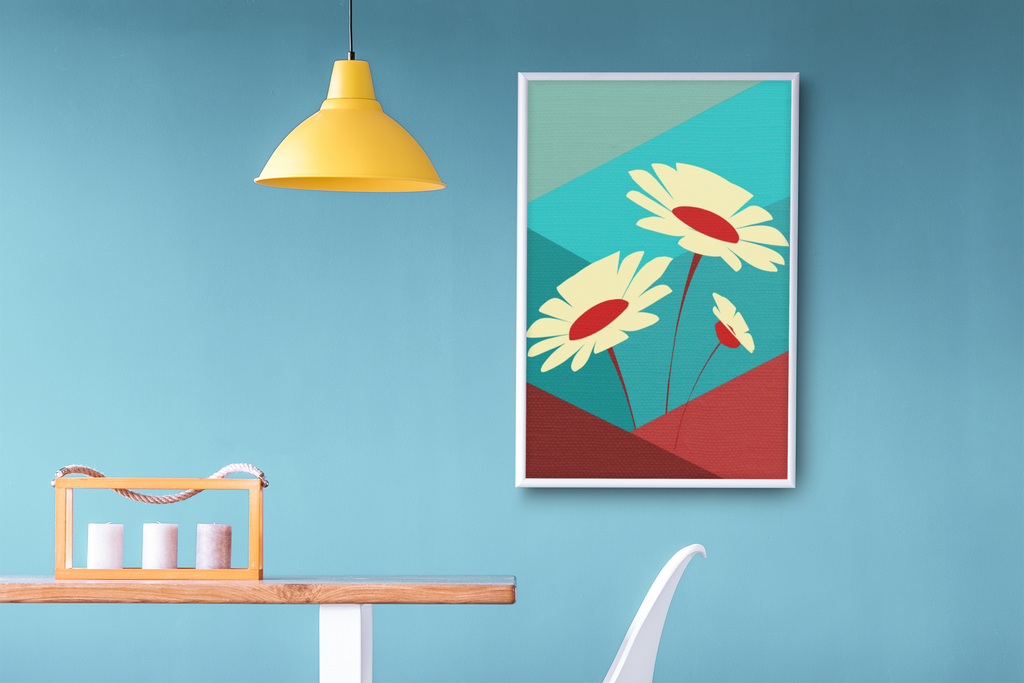 Modern Abstract Daisy Love - Matte Canvas, Stretched, 1.25"
