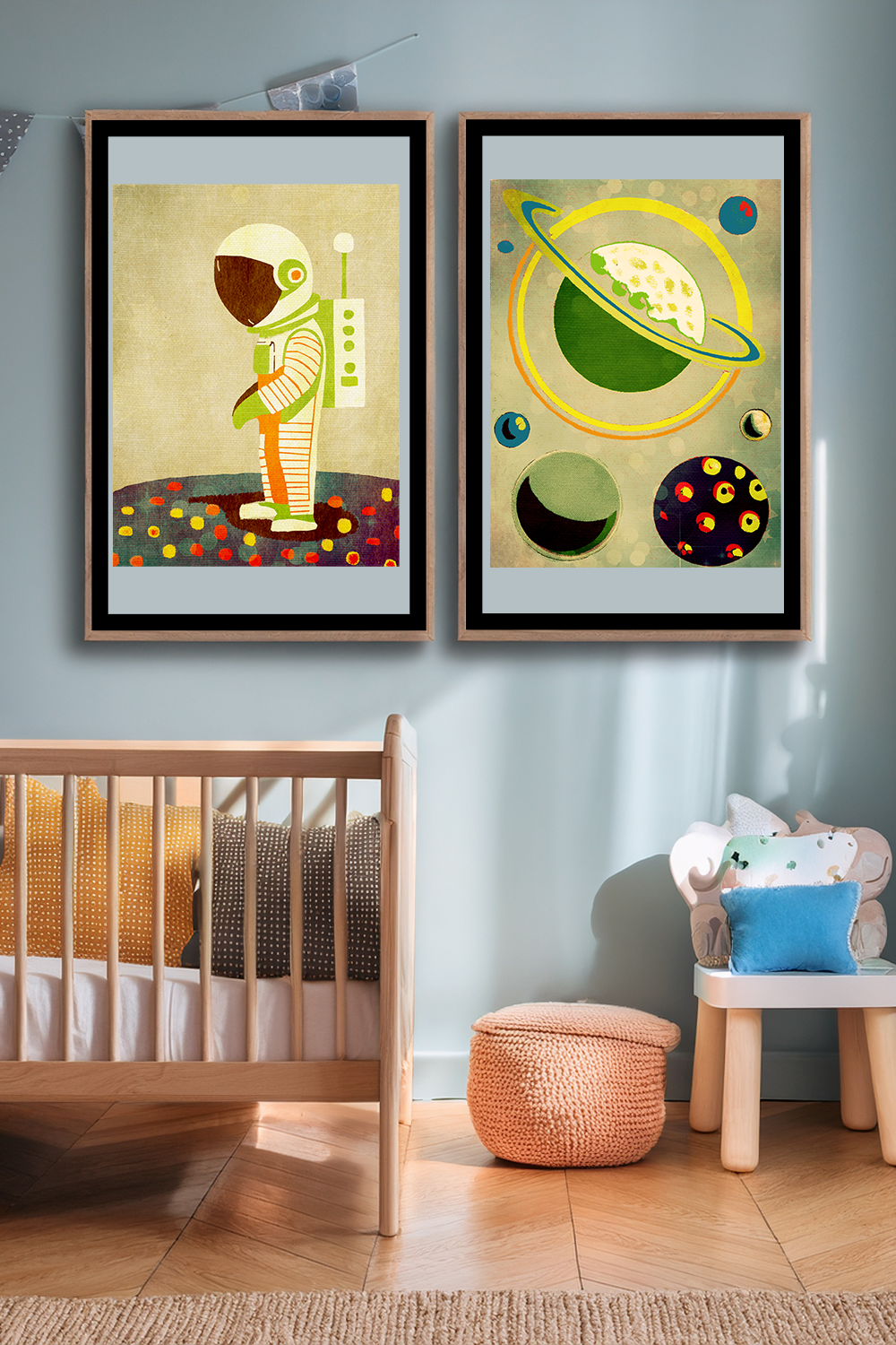 Midwest Modern Retro Space Explorer Astronaut  Art Print - Matte Canvas, Stretched, 1.25" -  home decor, wall art, space, astronaut