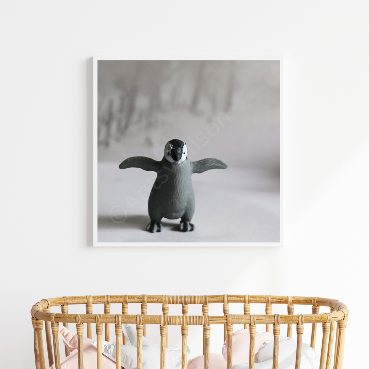 Miniature Baby Penguin Portrait Digital Download Art Print