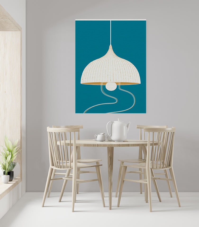 Midwest Modern Abstract Danish Modern Hanging Light Art - Matte Canvas, Stretched, 1.25" -  home decor, wall art, mid-century, mod, mcm, danish modern