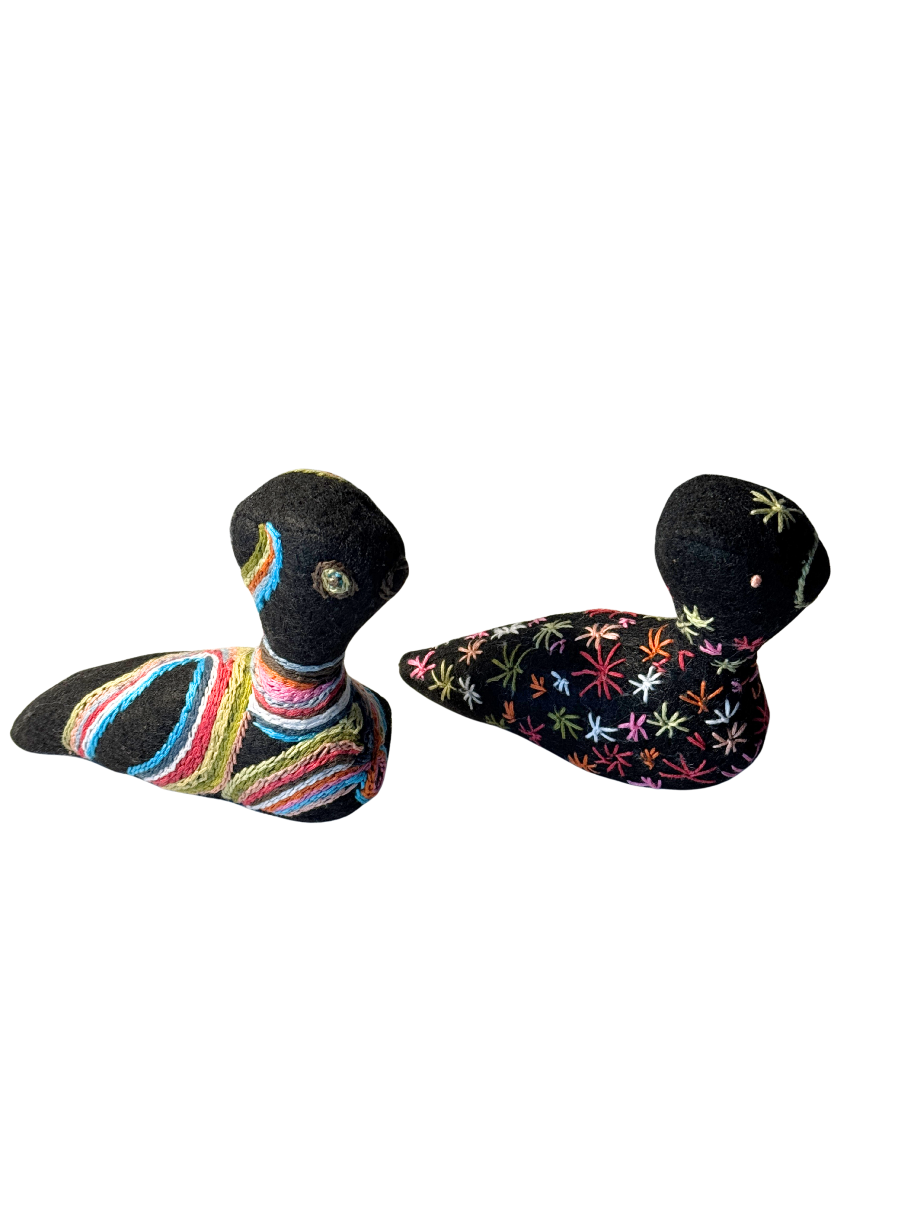 Danish Modern Inspired Bird Pair Duo #2 - One-of-a-Kind Soft Art Sculpture - Bird Collection