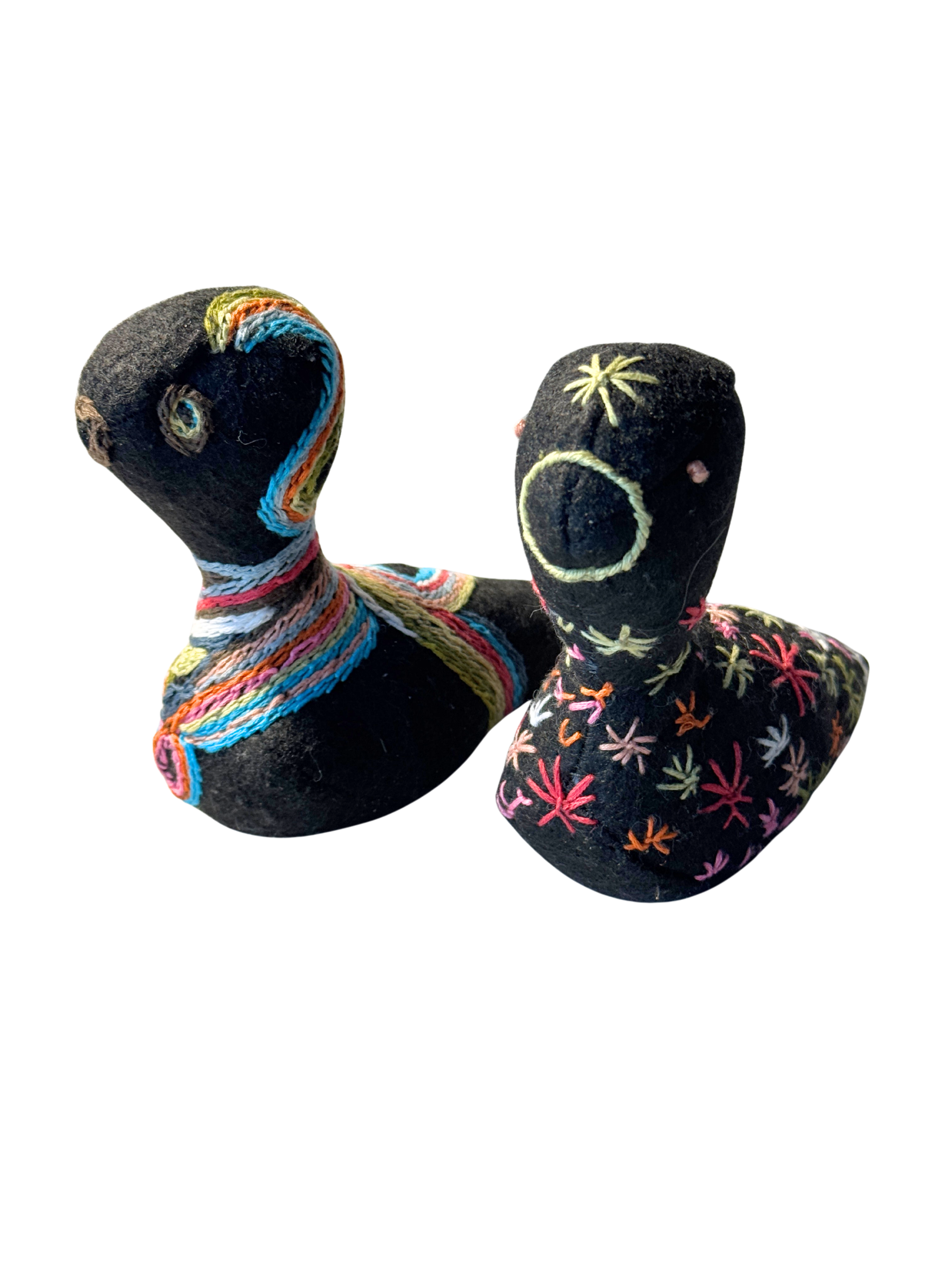 Danish Modern Inspired Bird Pair Duo #2 - One-of-a-Kind Soft Art Sculpture - Bird Collection