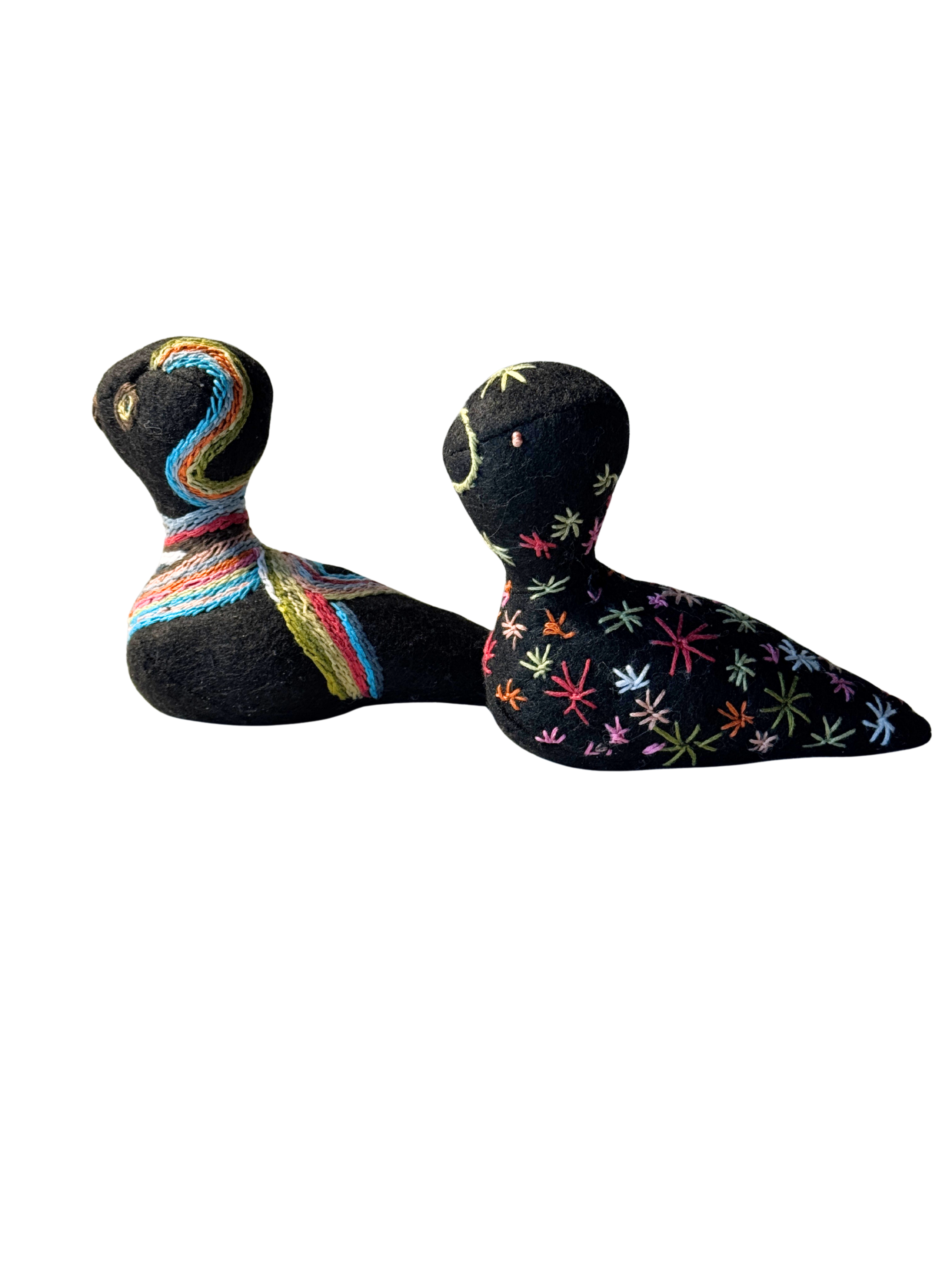 Danish Modern Inspired Bird Pair Duo #2 - One-of-a-Kind Soft Art Sculpture - Bird Collection