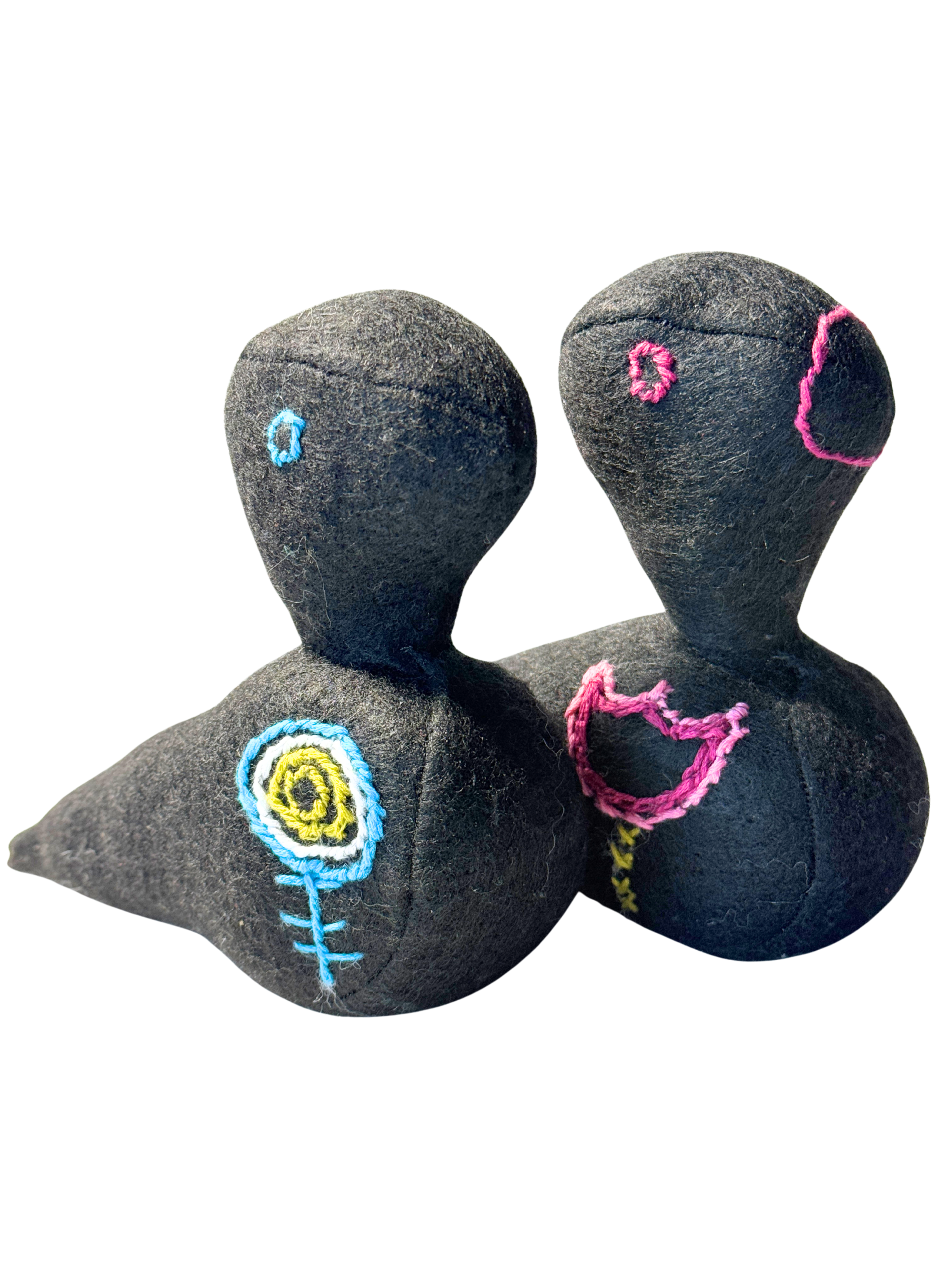 Danish Modern Inspired Bird Pair - One-of-a-Kind Soft Art Sculpture - Bird Collection