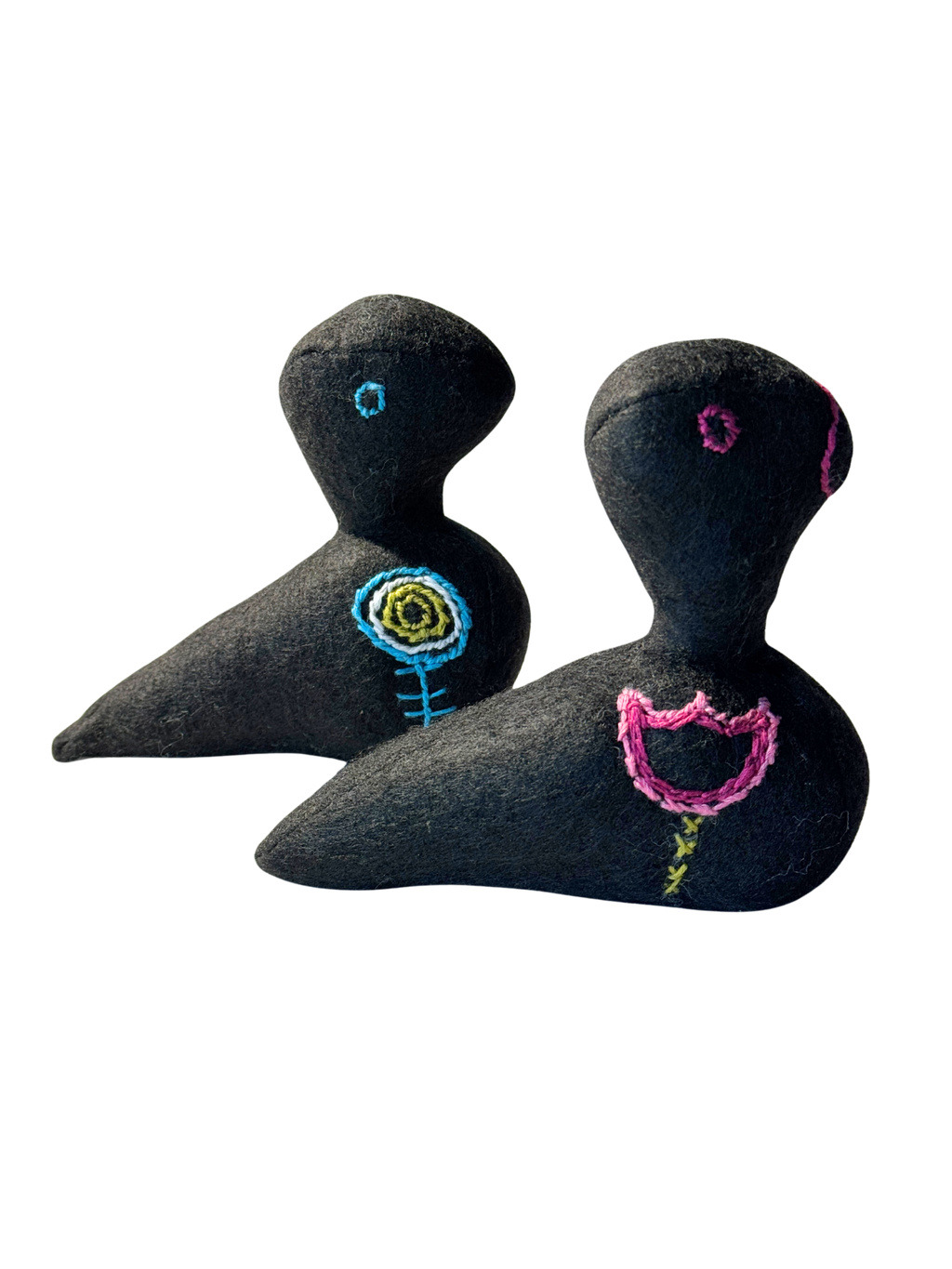 Danish Modern Inspired Bird Pair - One-of-a-Kind Soft Art Sculpture - Bird Collection