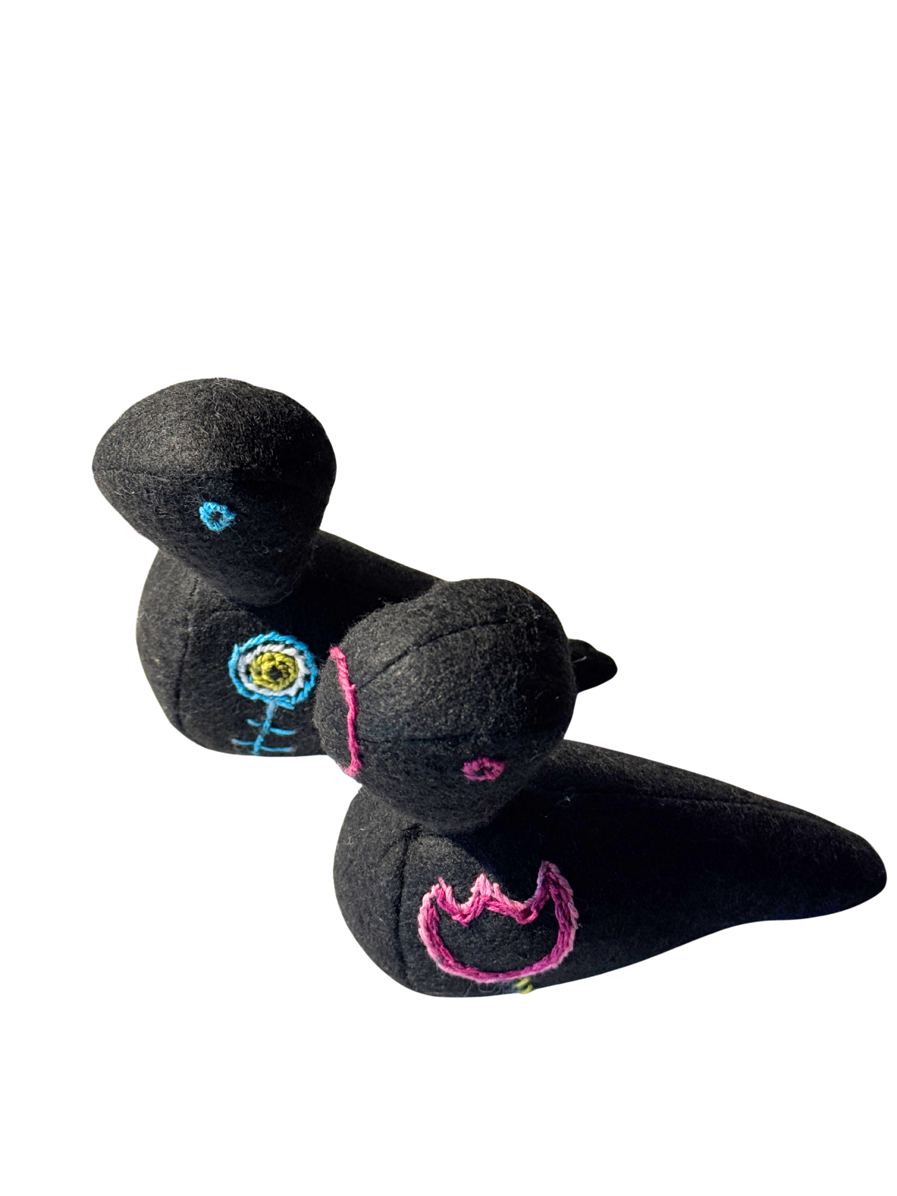 Danish Modern Inspired Bird Pair - One-of-a-Kind Soft Art Sculpture - Bird Collection