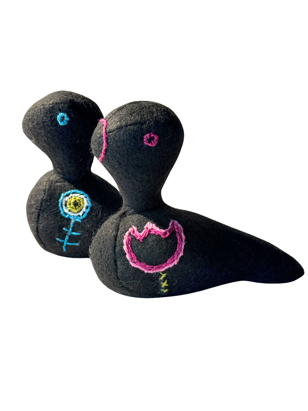 Danish Modern Inspired Bird Pair - One-of-a-Kind Soft Art Sculpture - Bird Collection