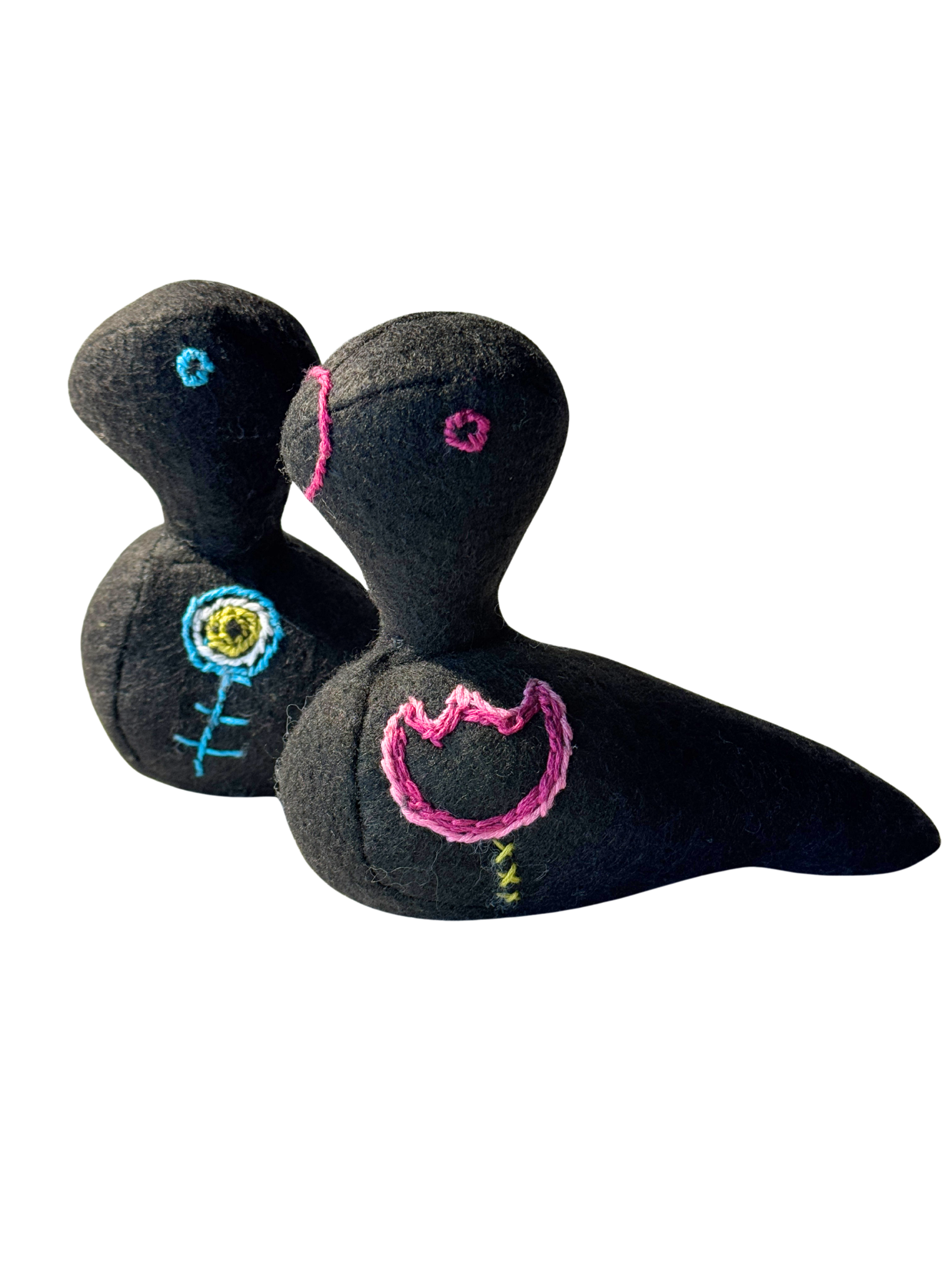 Danish Modern Inspired Bird Pair - One-of-a-Kind Soft Art Sculpture - Bird Collection