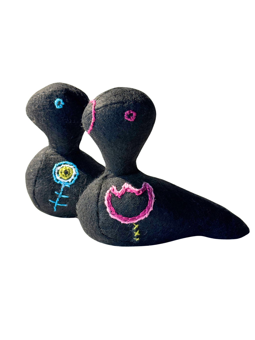 Danish Modern Inspired Bird Pair - One-of-a-Kind Soft Art Sculpture - Bird Collection