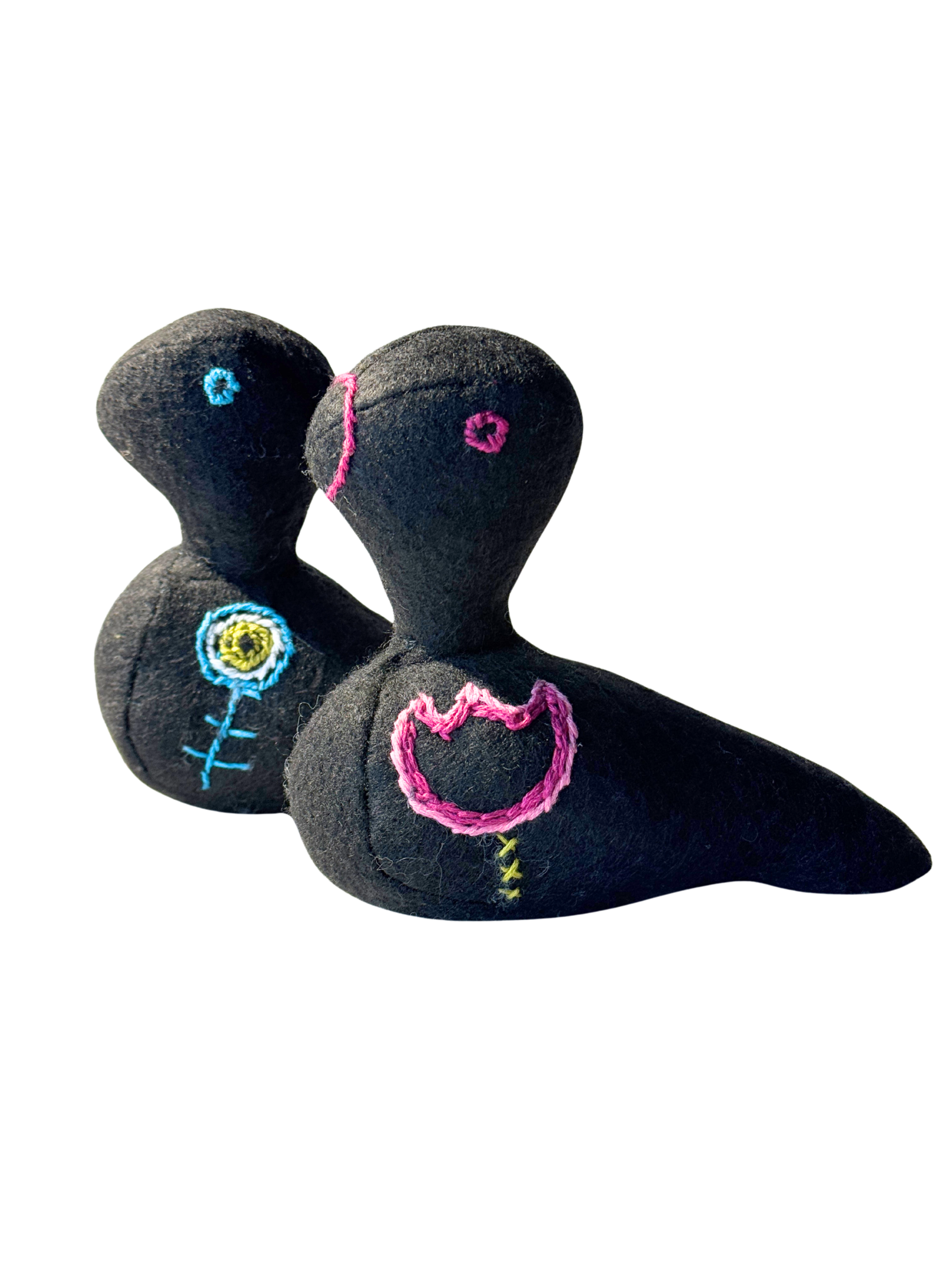 Danish Modern Inspired Bird Pair - One-of-a-Kind Soft Art Sculpture - Bird Collection