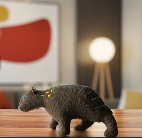 Bonnie - Mod Walking Bear - Office Sidekick - Soft Art Sculpture