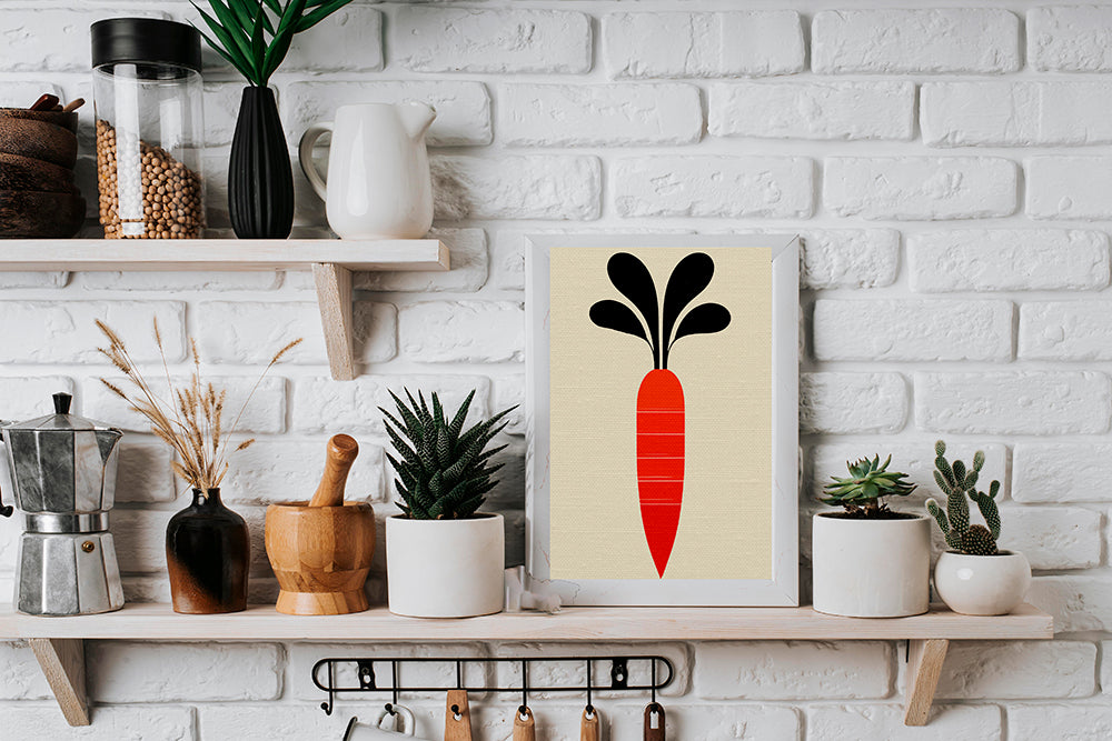 Midwest Modern Icon Pop Carrot Print - Matte Canvas, Stretched, 1.25"
