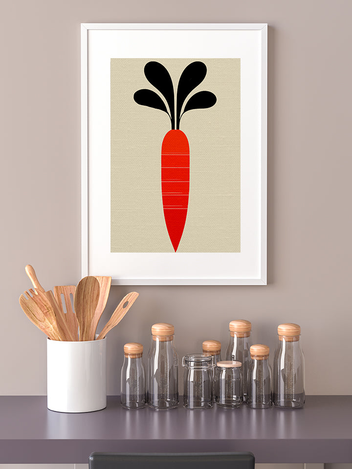 Midwest Modern Icon Pop Carrot Print - Matte Canvas, Stretched, 1.25"