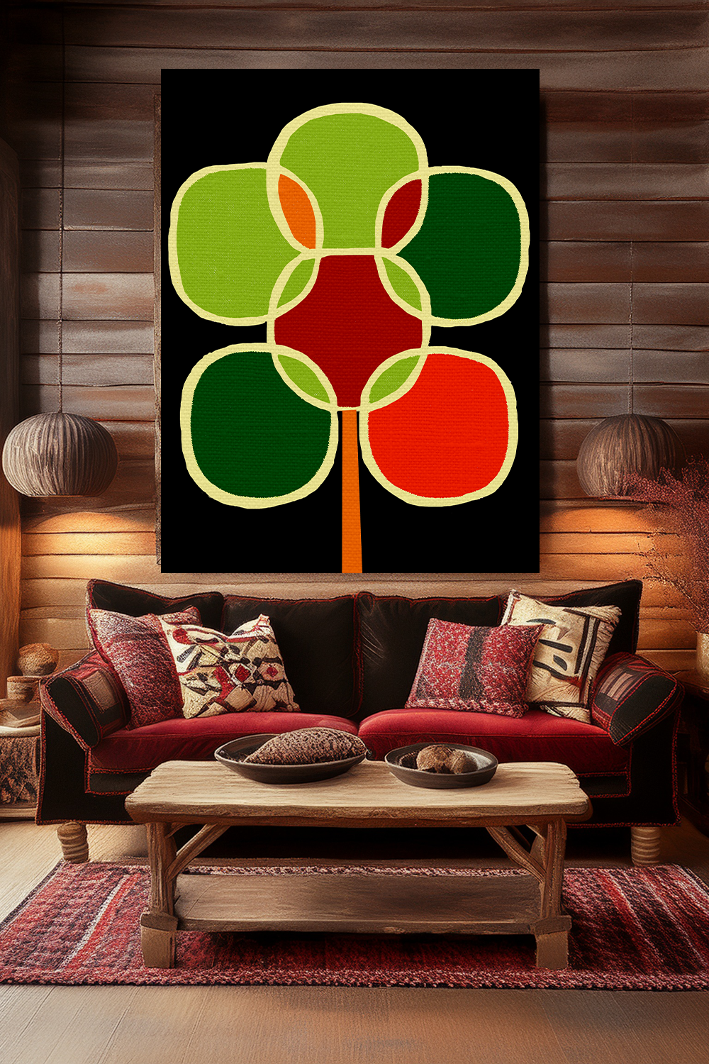 Midwest Modern Cluster Tree Print - Matte Canvas, Stretched, 1.25" -  home decor, wall art, nature, tree