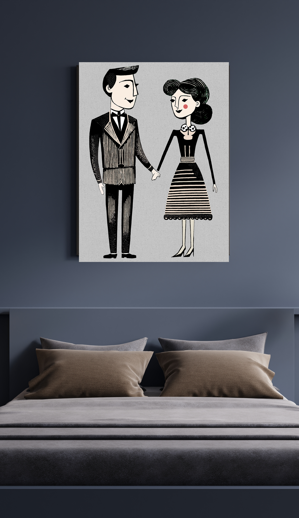 When Two Are in Love Couple Graphic Art Print - Matte Canvas, Stretched, 1.25"