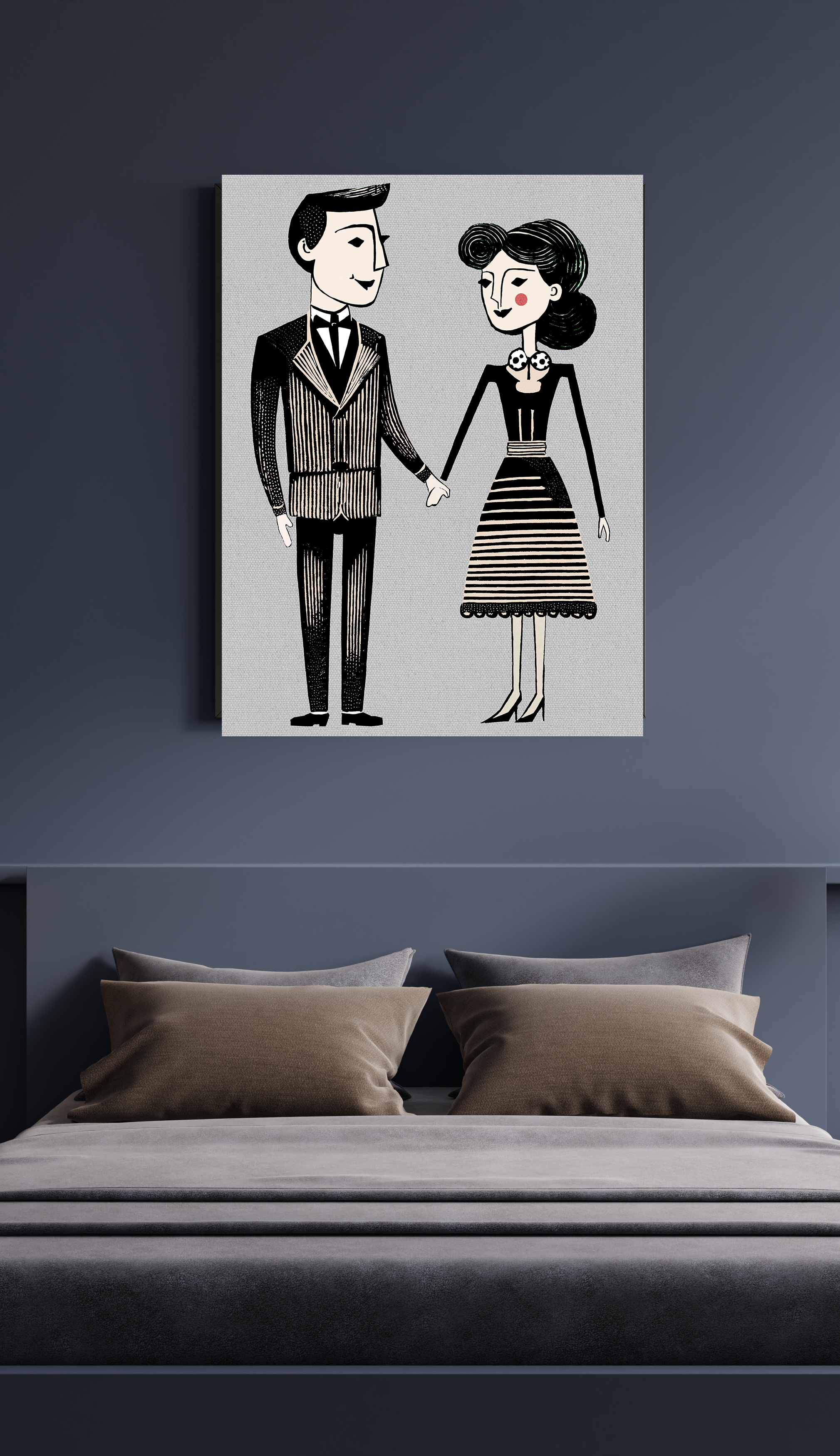 When Two Are in Love Couple Graphic Art Print - Matte Canvas, Stretched, 1.25"