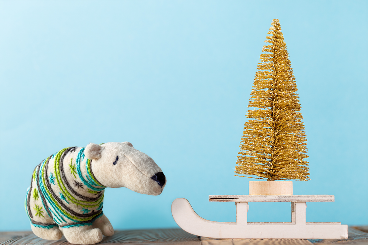 JIMMY - Winter Sweater Polar Bear - Seasonal Sidekick — One-of-a-Kind Soft Art Sculpture