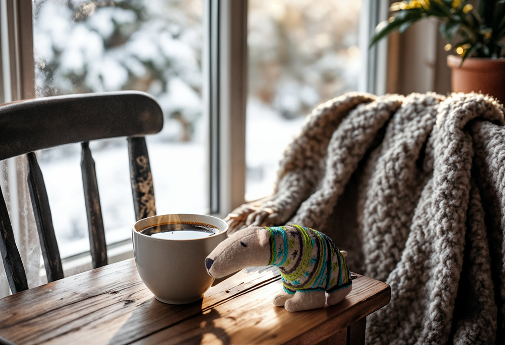 JIMMY - Winter Sweater Polar Bear - Seasonal Sidekick — One-of-a-Kind Soft Art Sculpture