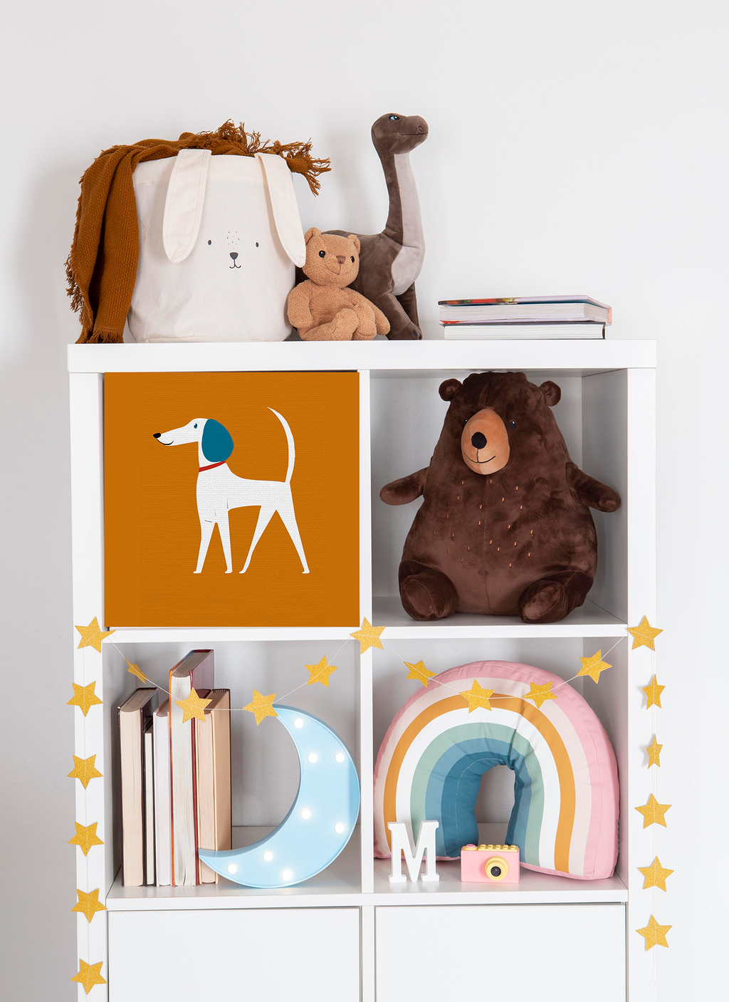 Midwest Modern Retro Sitting Dog Pup Print  - Matte Canvas, Stretched, 1.25"
