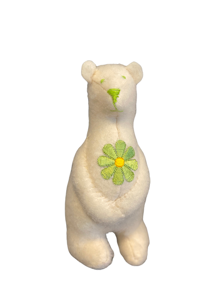 OOAK Ivory Springtime Flower Bear Plush Art