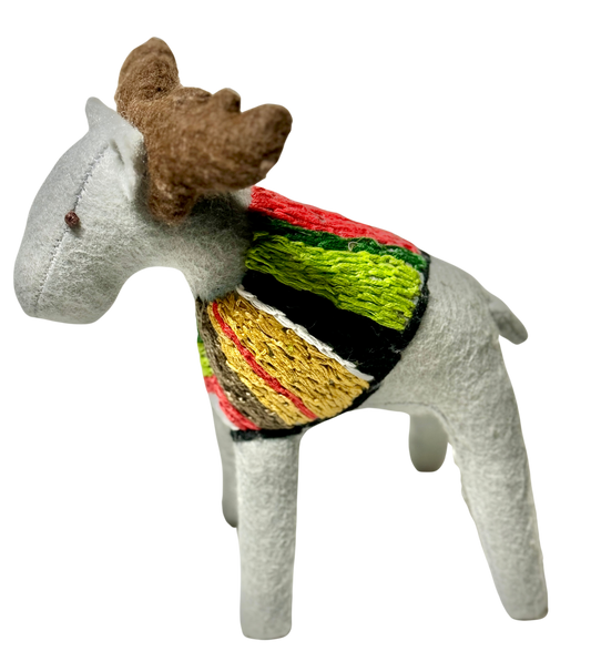 One of a Kind Moose Soft Art Textile Plush Decor