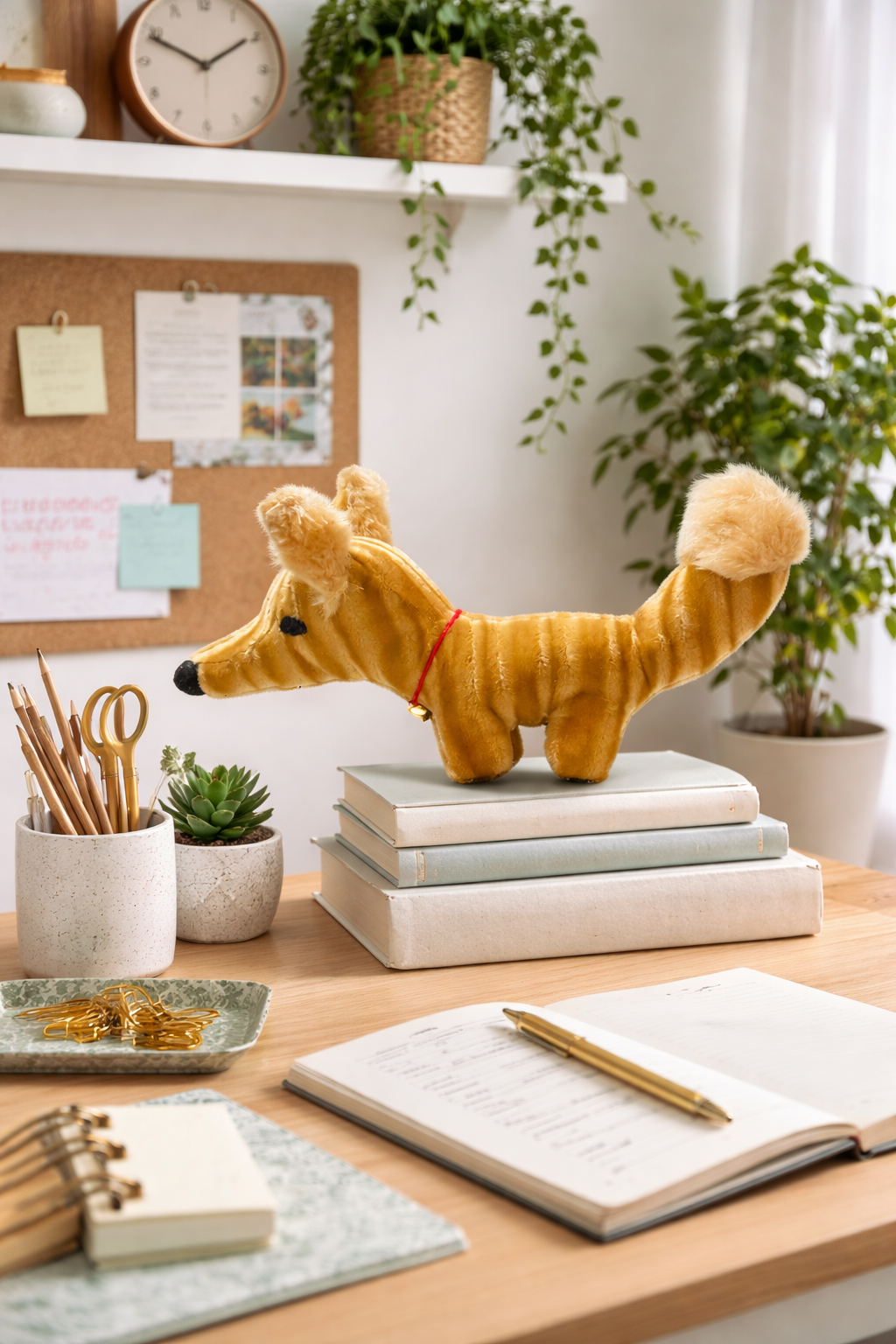 Sly The Fox - Soft Art Sculpture - One of a Kind - Woodland Collection