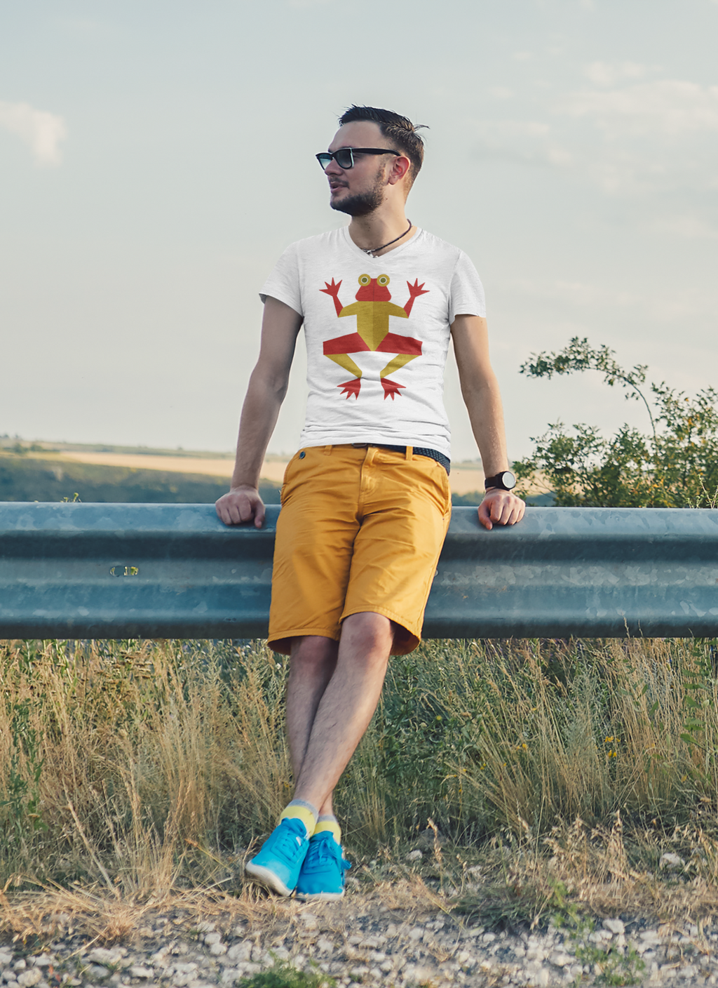 Mod Frog - Unisex Jersey Short Sleeve V-Neck Tee