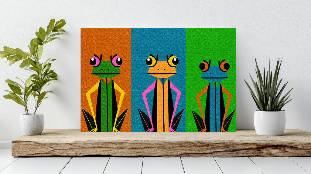 Stern Frog Trio Pop Art - Matte Canvas, Stretched, 1.25"
