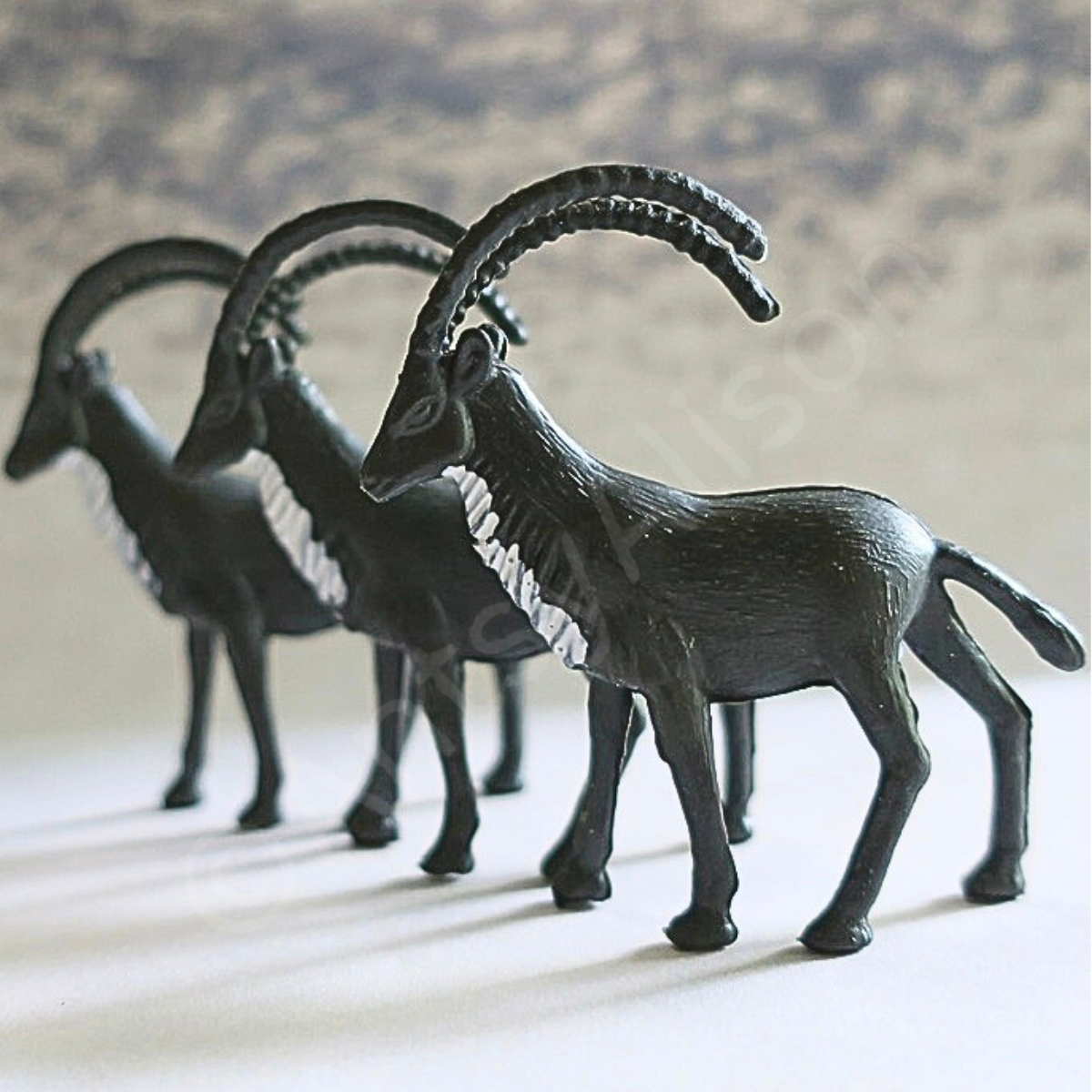 Miniature Gazelle Trio Portrait Digital Download Art Print