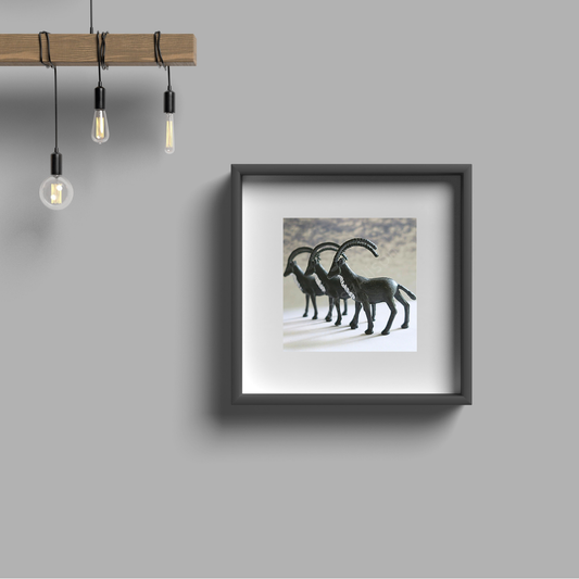 Miniature Gazelle Trio Portrait Digital Download Art Print