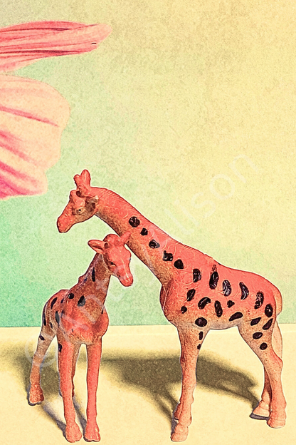 Miniature Giraffe Pair Digital Download Art Print