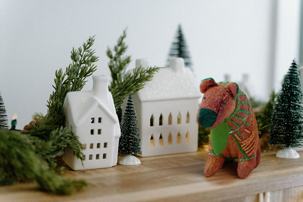 Green Light Gary - Winter Sweater Bear - Seasonal Sidekick — One-of-a-Kind Soft Art Sculpture
