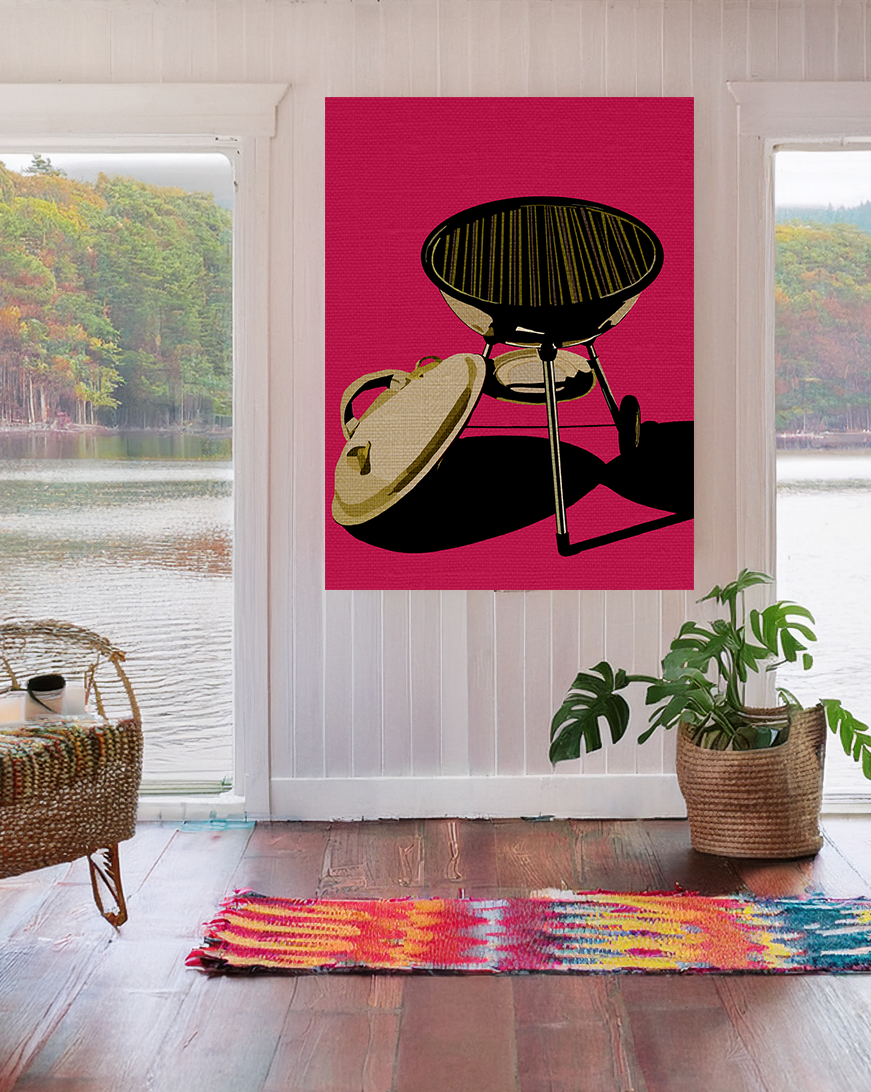 Midwest Modern Pop Art Summertime Classic Grill Graphic Art Print - Matte Canvas, Stretched, 1.25" - home decor, wall art, summertime, iconic