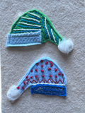 Pair of Seasonal Snow Hats- One-of-a-Kind Holiday Art Panel