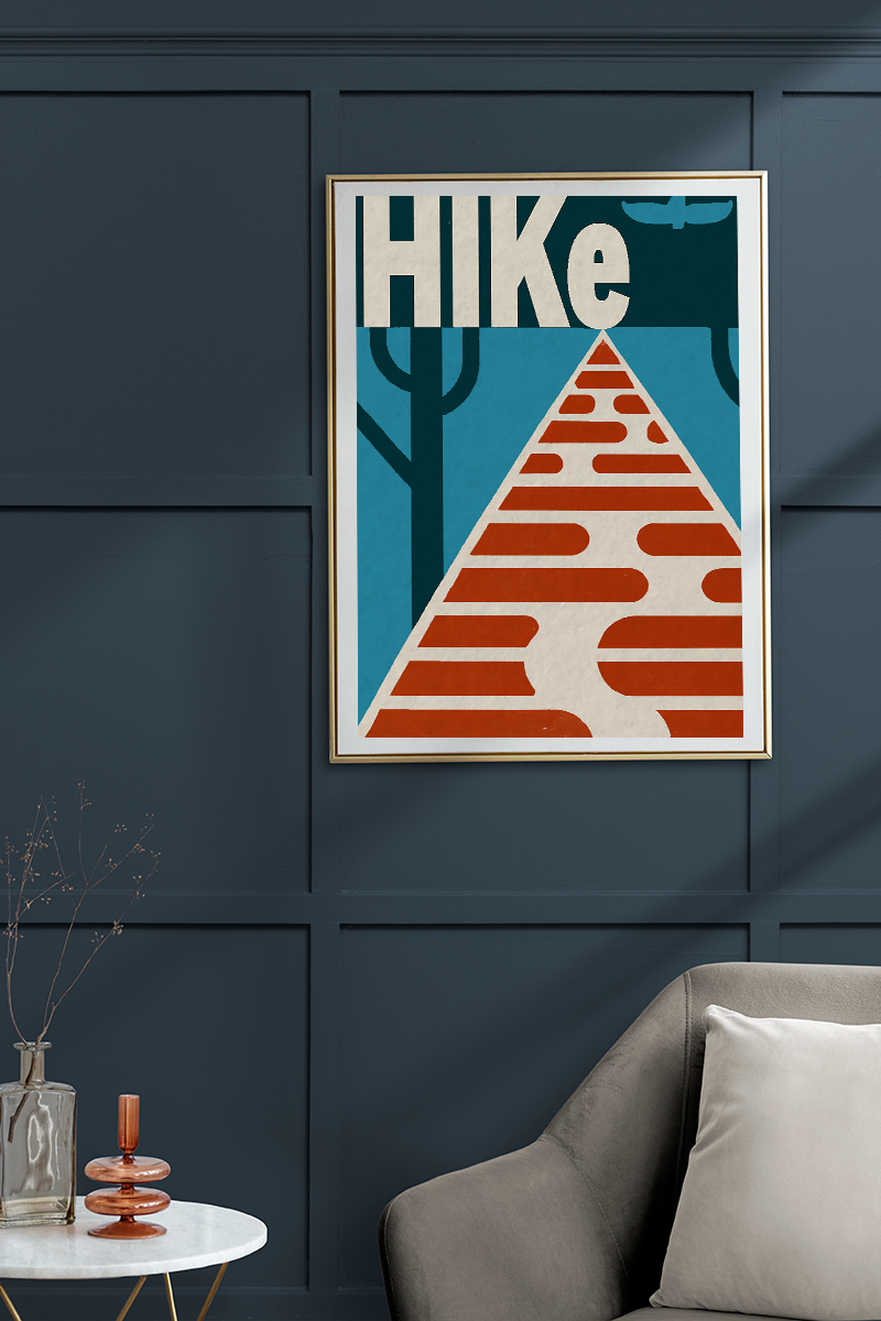 Midwest Modern Icon Pop Outdoor Hike Print - Matte Canvas, Stretched, 1.25"