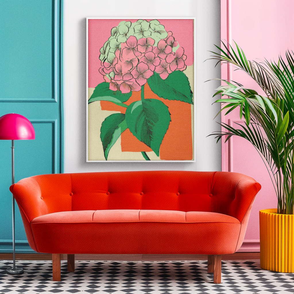 Modern Abstract Hydrangea Love - Matte Canvas, Stretched, 1.25"