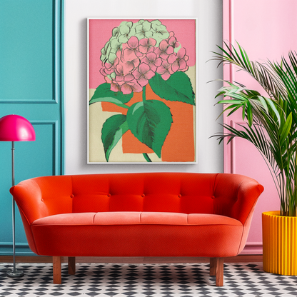 Modern Abstract Hydrangea Love - Matte Canvas, Stretched, 1.25"