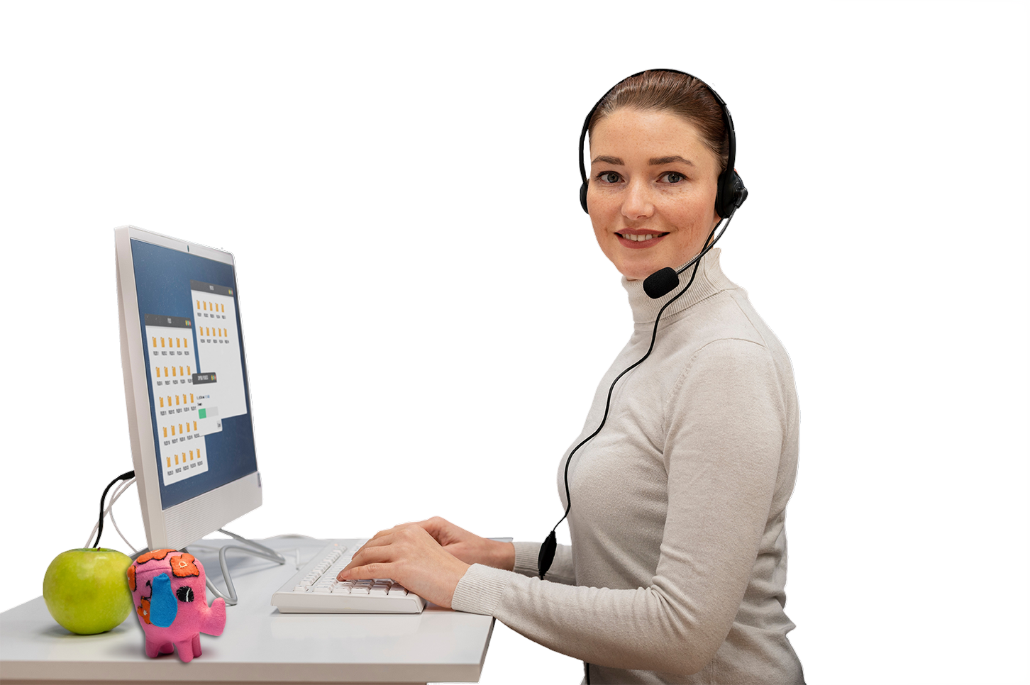 Office Sidekick One of a Kind Plush -Jenny The Elephant - Help Desk Supervisor