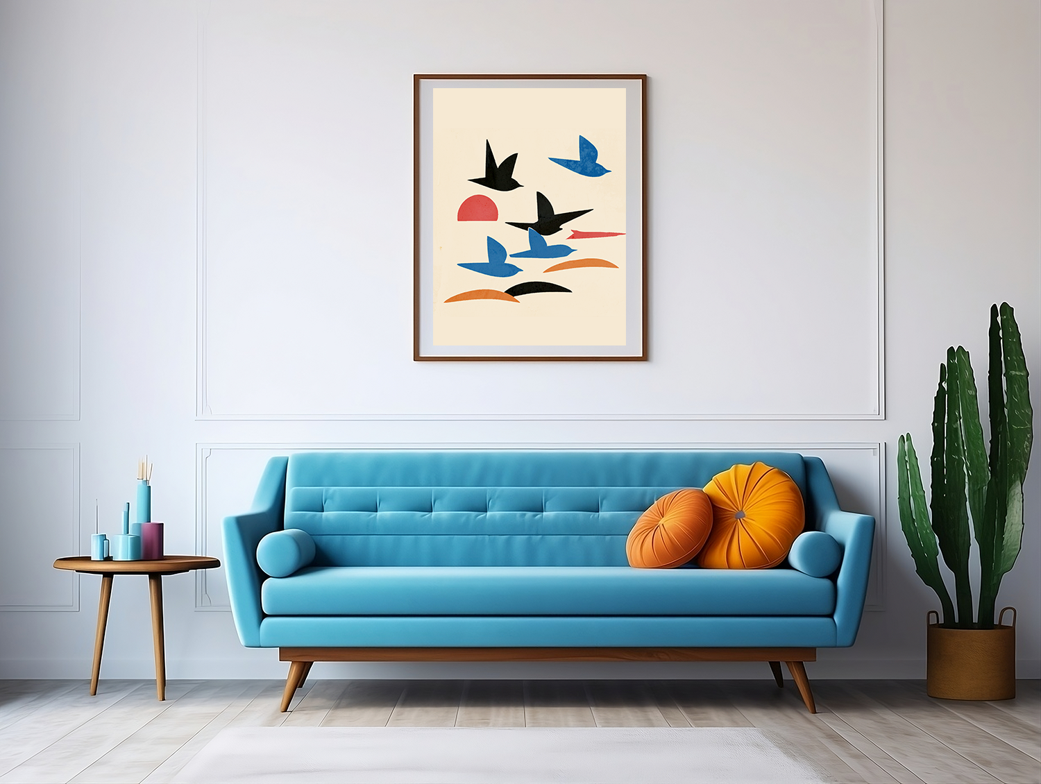 Midwest Mod Kinetic Birds in Flight Art Print  - Matte Canvas, Stretched, 1.25"f
