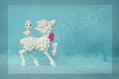 Miniature Lamb with Bird Digital Download Art Print